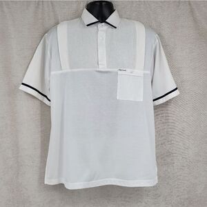 Oleg Cassini Crisp White Vintage Polo Men's Large Eclectic Grandpacore